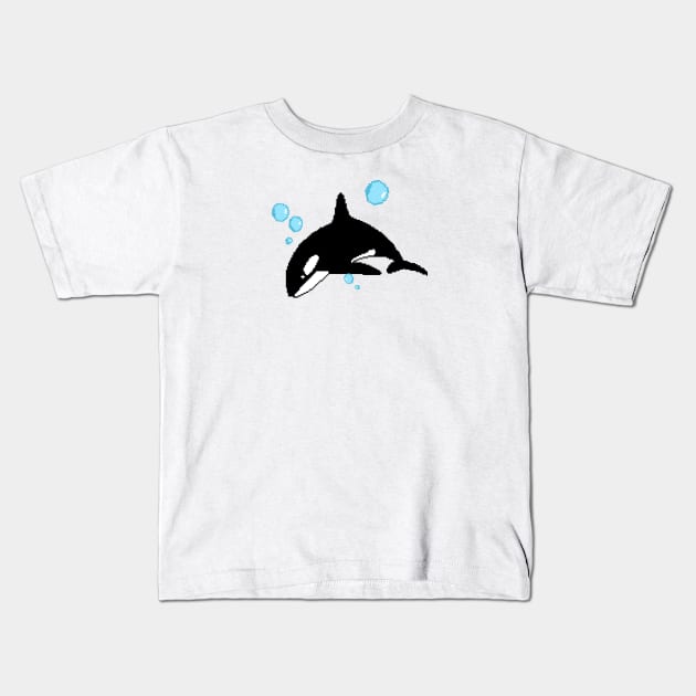 Pixelart Orca Kids T-Shirt by Zeroomega